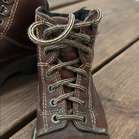 Brown Leather Lace-Up Boots - Picture 3 of 7